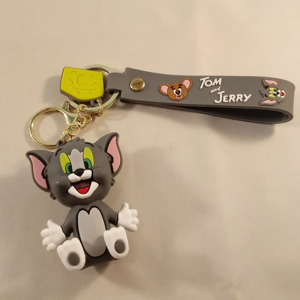 Tom and Jerry Cat Key Chain Key Ring Cartoon Character Figurine Keychain Gift